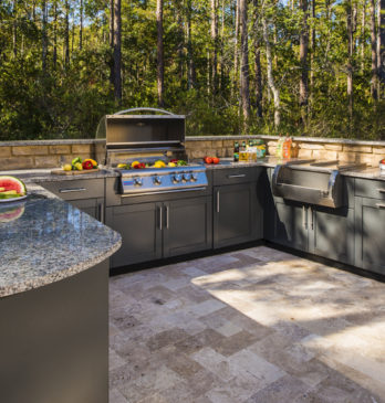 Built in outlet outdoor kitchens